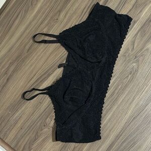 Black Lace Bralette with Adjustable Straps